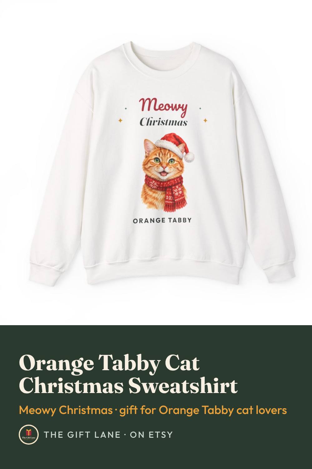 Orange Tabby Cat Christmas Sweatshirt