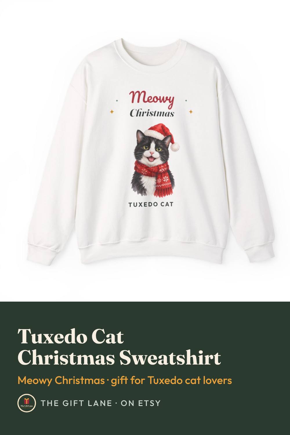 Tuxedo Cat Christmas Sweatshirt